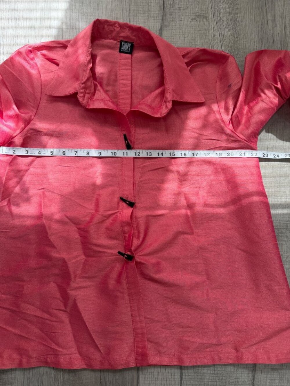 Gumps San Francisco Womens Size L Silk Blend Tunic Button-Up Top Salmon Pink - Picture 5 of 6